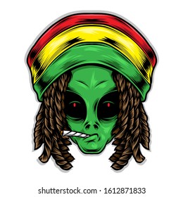 reggae alien vector and logo