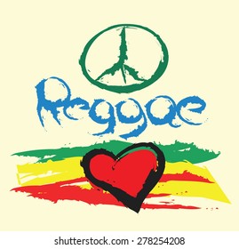 reggae background, vector illustration