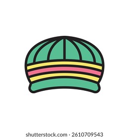 Reggae Beanie Icon Vector Illustration