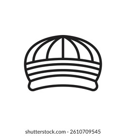 Reggae Beanie Outline Icon Vector Illustration