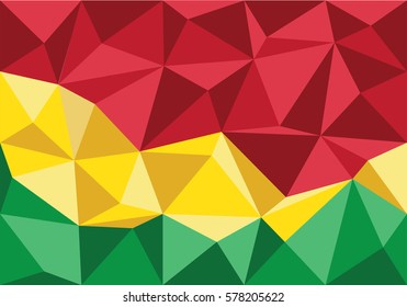 Reggae colour, red, green and yellow polygon abstract background