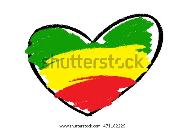 Reggae Concept Green Yellow Red Color Stock Vector (Royalty Free) 471182225