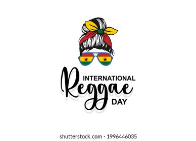 Reggae Day. Urlaubskonzept. Vorlage für Hintergrund, Banner, Karte, Poster, T-Shirt mit Texteinschrift, Vektoreps10