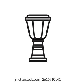 Reggae Djembe Outline Icon Vector Illustration