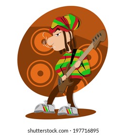 Reggae dread lock bass player