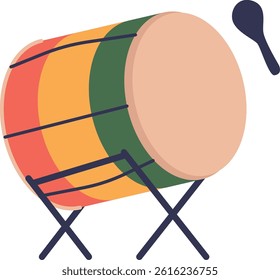 Reggae drum music instrument vector illustration