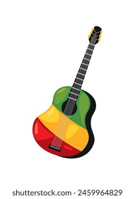 reggae guitar music isolated design