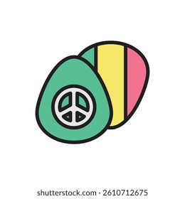 Reggae Guitar Pick Icon Vector Illustration