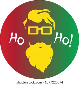 Reggae Hipster Santa Caus face icon Vector