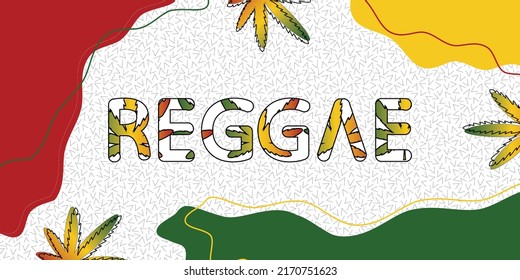 Reggae Jamaica Beach Marijuana Style Banner Background