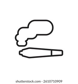 Reggae Joint Outline Icon Vector Illustration