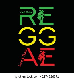 Reggae Just Relax Typography Graphic Design Stock Vector (Royalty Free ...