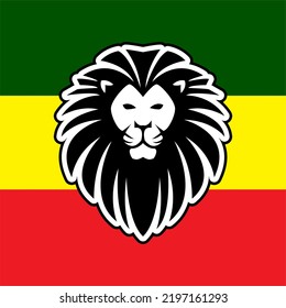 Reggae Lion Colors Editable Vector