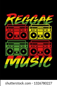 reggae music boombox stereo jamaica roots 80s sound system rasta flag