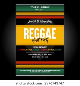 Reggae music festival poster flyer template