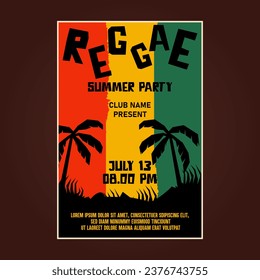 Reggae music festival poster flyer template