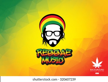 Reggae Music Icon.Vector Illustration Of Rastafarian Man