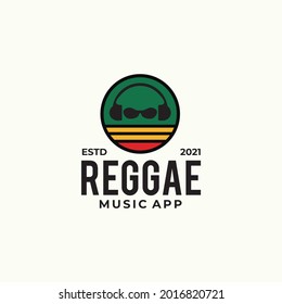 Reggae music logo design vector template