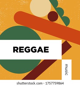 Reggae Music Playlist. Vector, Cover Playlist, Thumbnail Design.