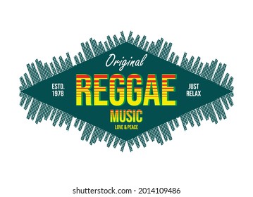 Reggae music, typography graphic design, for t-shirt prints, vector illustration