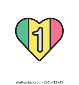 Reggae One Love Icon Vector Illustration