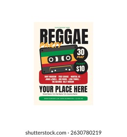 Reggae party flyer poster template design
