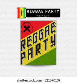 Reggae party insignia  and labels can be used for design, invitations, flyers, banners Site