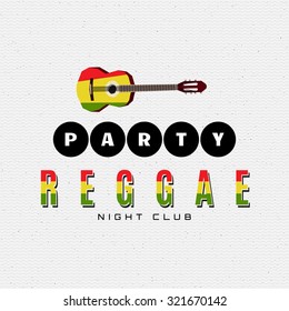 Reggae party insignia  and labels can be used for design, invitations, flyers, banners Site