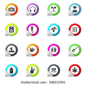 Reggae pointer on the color icons for your design