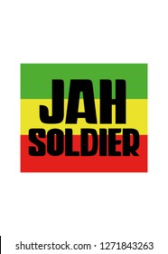 reggae rasta jah soldier flag poster jamaica