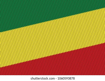 reggae red, green, yellow, Knitted Pattern. Vector Background