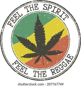 Reggae rubber grunge stamp