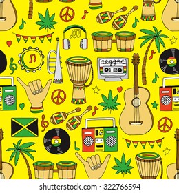 Reggae seamless pattern