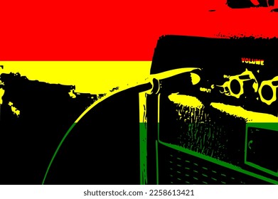 reggae style amplifier silhouette. Design sticker - Vector