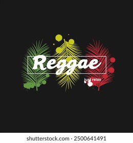 Reggae-Typografie. für T-Shirt Design Illustration.
