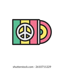 Reggae Vinyl Icon Vector Illustration