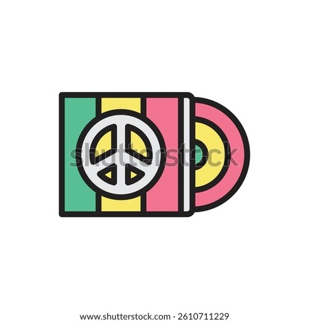 Reggae Vinyl Icon Vector Illustration