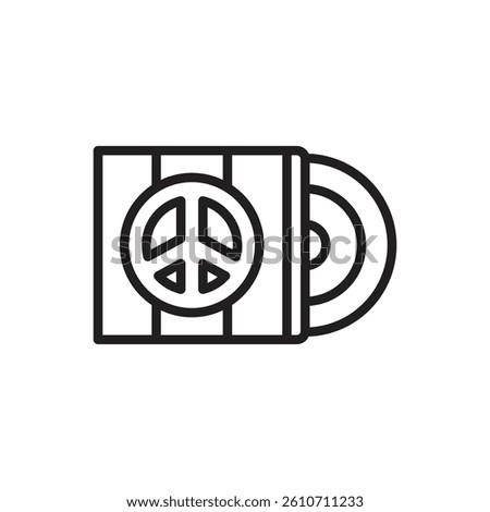 Reggae Vinyl Outline Icon Vector Illustration