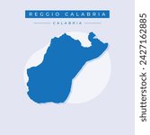 Reggio Calabria province (Italy, Italian Republic, Calabria region) map vector illustration, scribble sketch Province of Reggio Calabria map