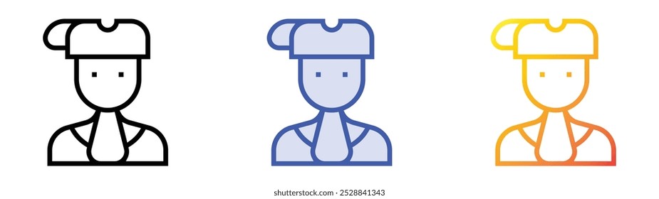 regiment icon. Linear, Blue Fill and Gradient Style Design Isolated On White Background