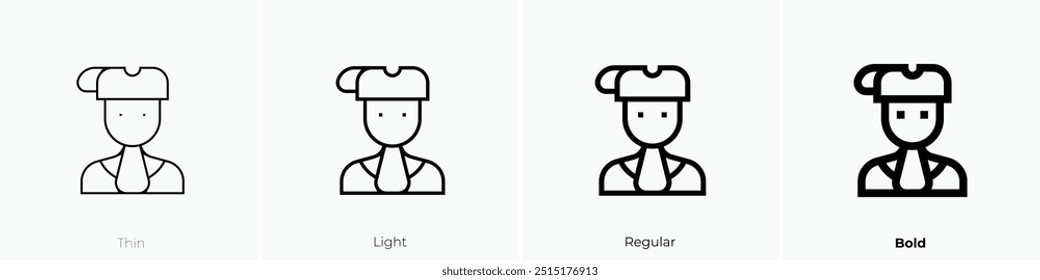 ícone do regimento. Design fino, leve, regular e negrito, isolado no fundo branco