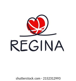 Regina Calligraphy Female Name, Vector Illustration.