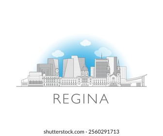 Regina skyline cityscape vector illustration