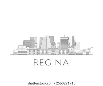 Regina skyline cityscape vector illustration