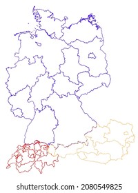 Region DACH Deutschland Österreich Schweiz Grenzen und Staaten