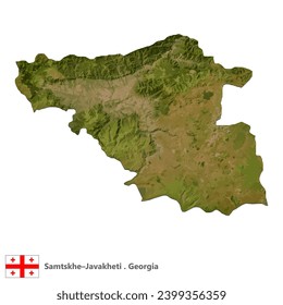 Samtskhe-Javakheti, Mapa Topográfico de la Región de Georgia (EPS)