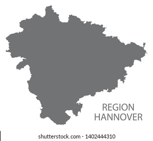 Region Hannover grey county map of Lower Saxony Germany DE