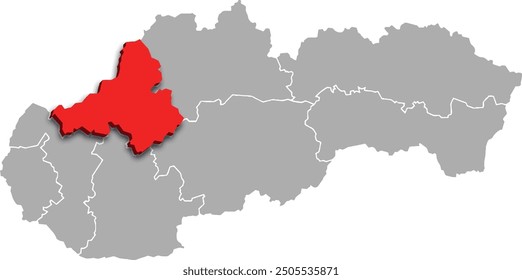 trenčín region map ADMINISTRATIVE DIVISIONS of SLOVAKIA 3d isometric map