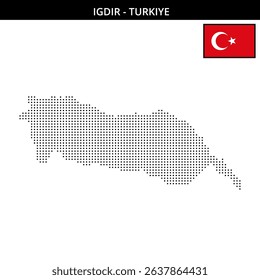 Iğdır region map with dots and pixels