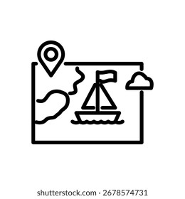 ícone do mapa de região vetor. ícone do estilo de linha